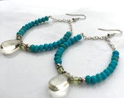 Turquoise & Lemon Quartz Earrings