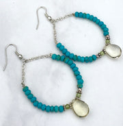 Turquoise & Lemon Quartz Earrings