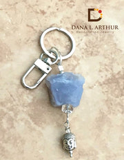 Blue Lace Agate Keychain