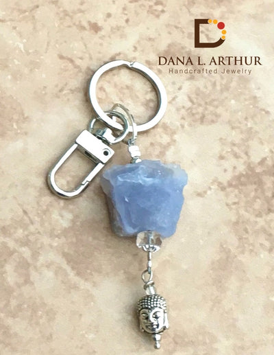 Blue Lace Agate Keychain