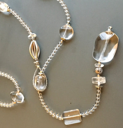 Crystal Quartz Lariat Necklace