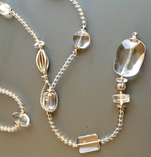 Crystal Quartz Lariat Necklace