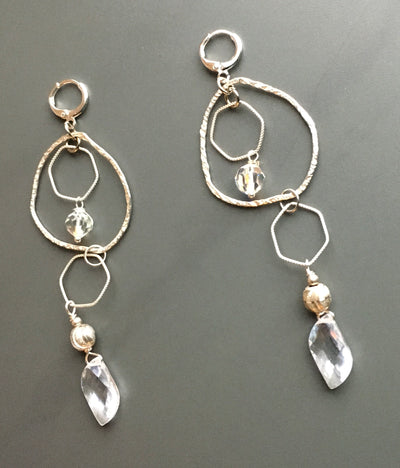 CZ Sterling Hoop Earrings