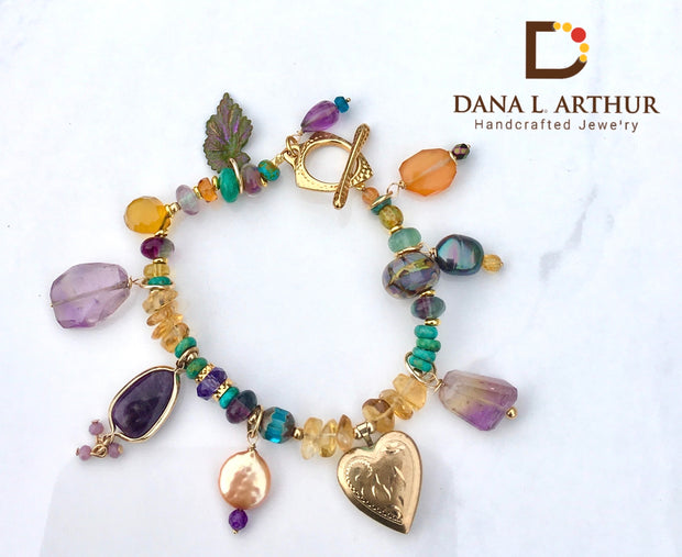 Gemstone Charm Bracelet