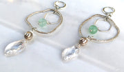 CZ and Gemstone Sterling Hoop Earrings