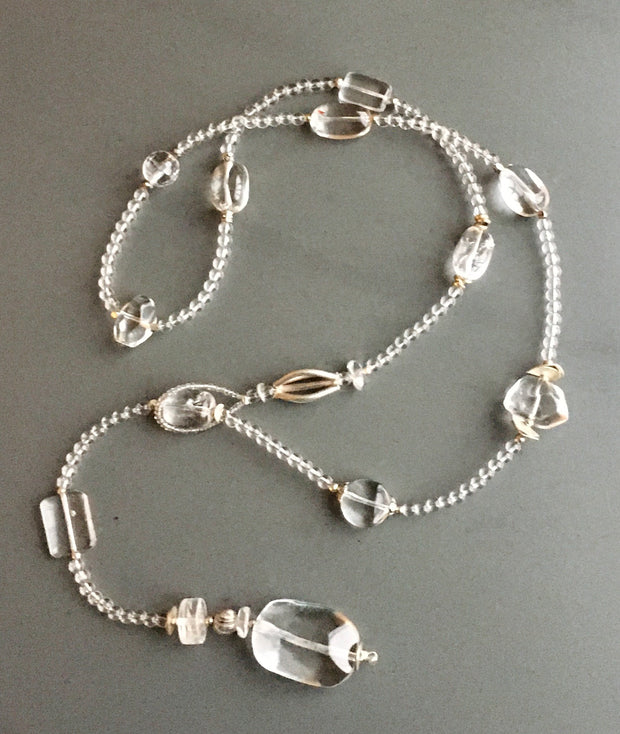 Crystal Quartz Lariat Necklace