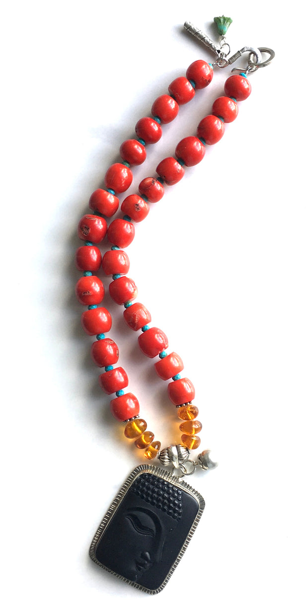 Black Onyx Buddha Pendant Necklace
