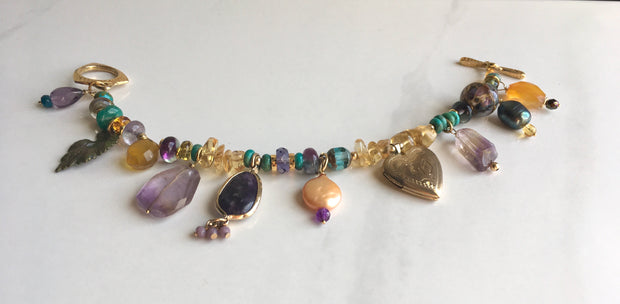 Gemstone Charm Bracelet