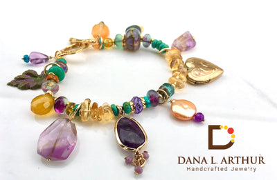 Gemstone Charm Bracelet