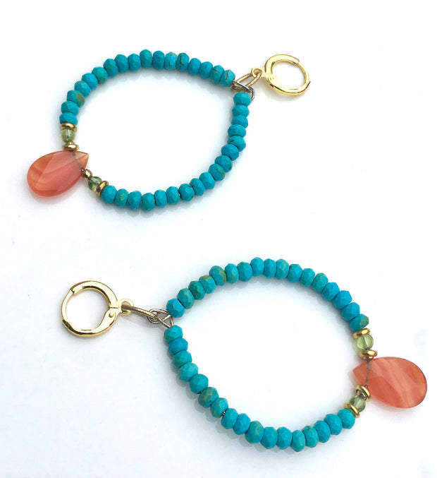 Turquoise & Carnelian Earrings