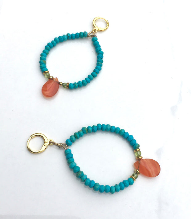 Turquoise & Carnelian Earrings