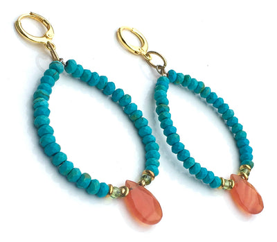 Turquoise & Carnelian Earrings