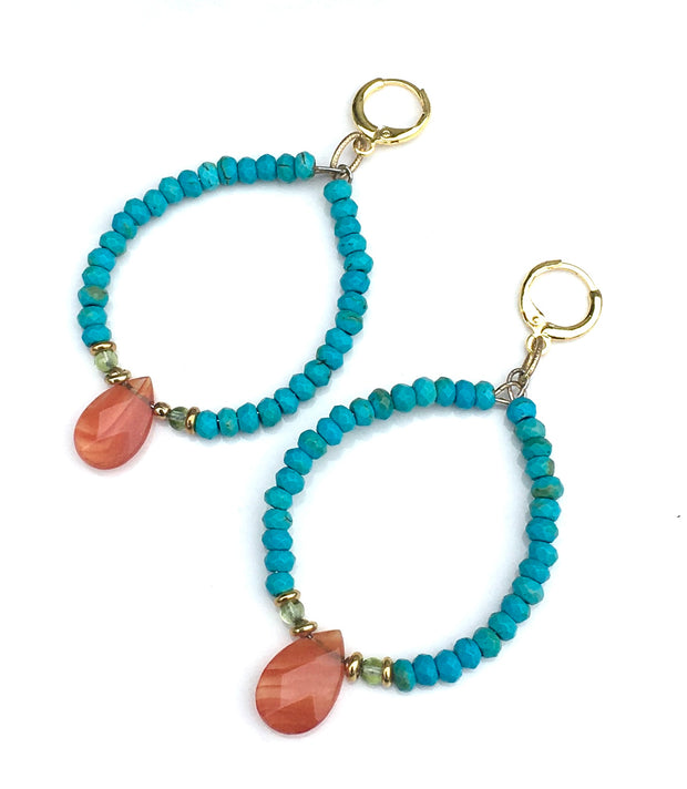 Turquoise & Carnelian Earrings