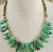 Turquoise Agate Fan Necklace