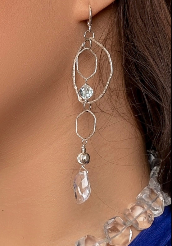 CZ Sterling Hoop Earrings