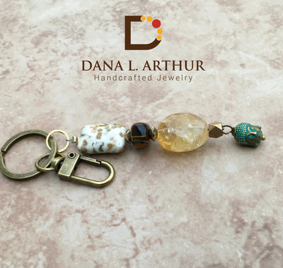 Citrine & Jasper Keychain