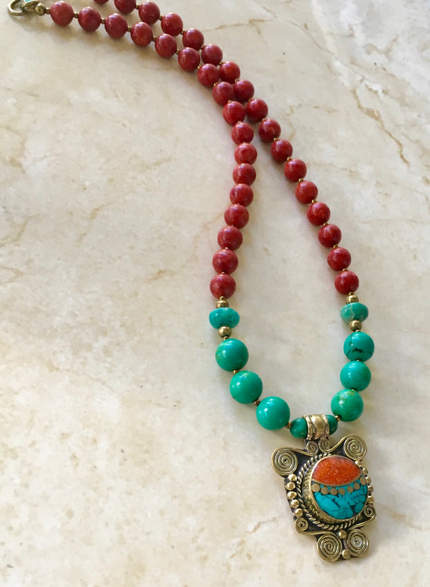 Tibetan Mosaic Necklace