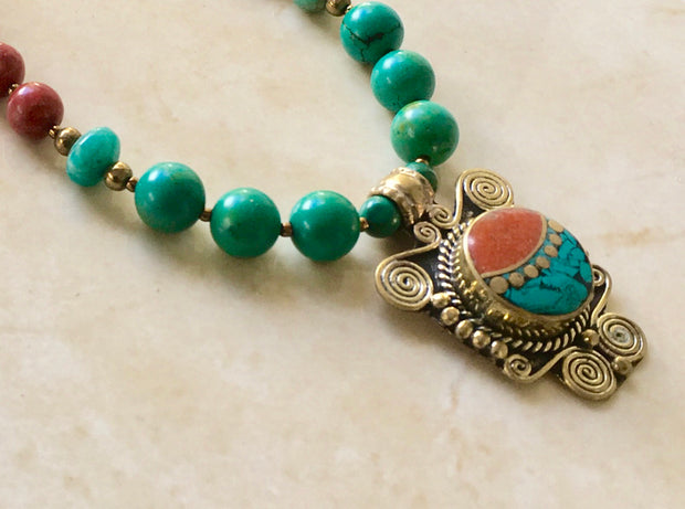 Tibetan Mosaic Necklace