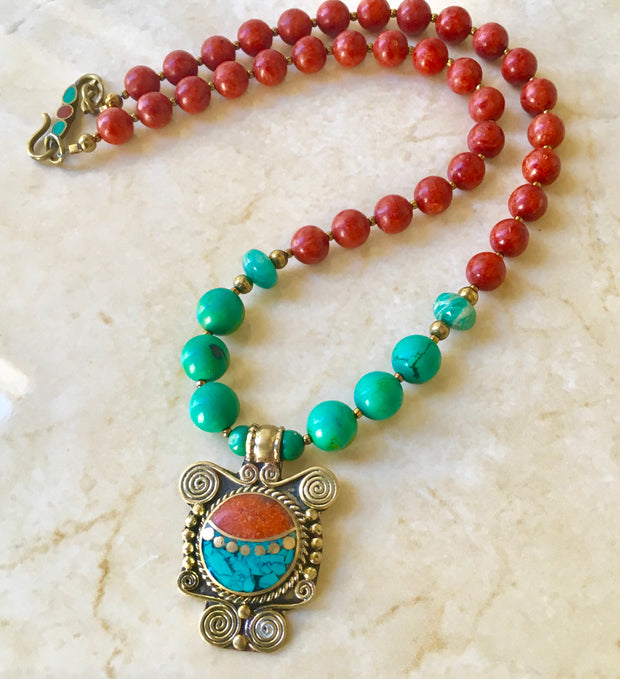 Tibetan Mosaic Necklace