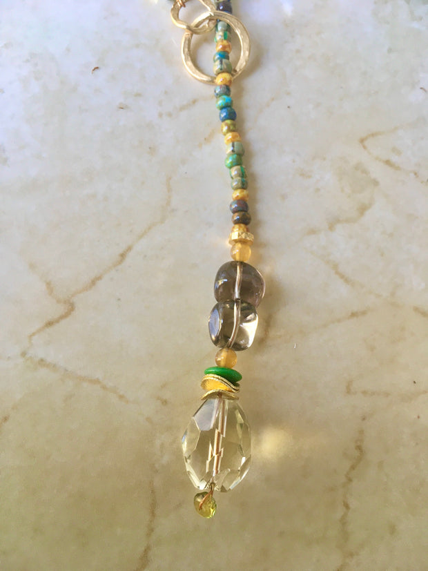 Pineapple Quartz Lariat Necklace