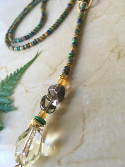 Pineapple Quartz Lariat Necklace